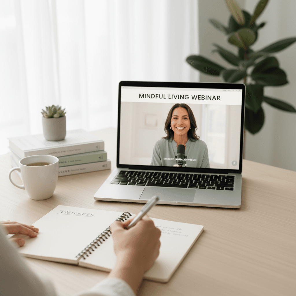 Woman taking notes during a FertilityBloom webinar