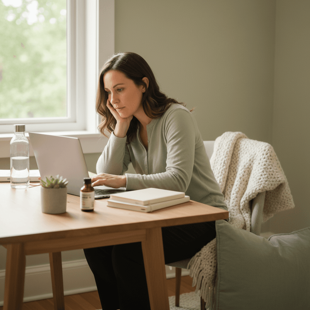 Woman researching fertility products online