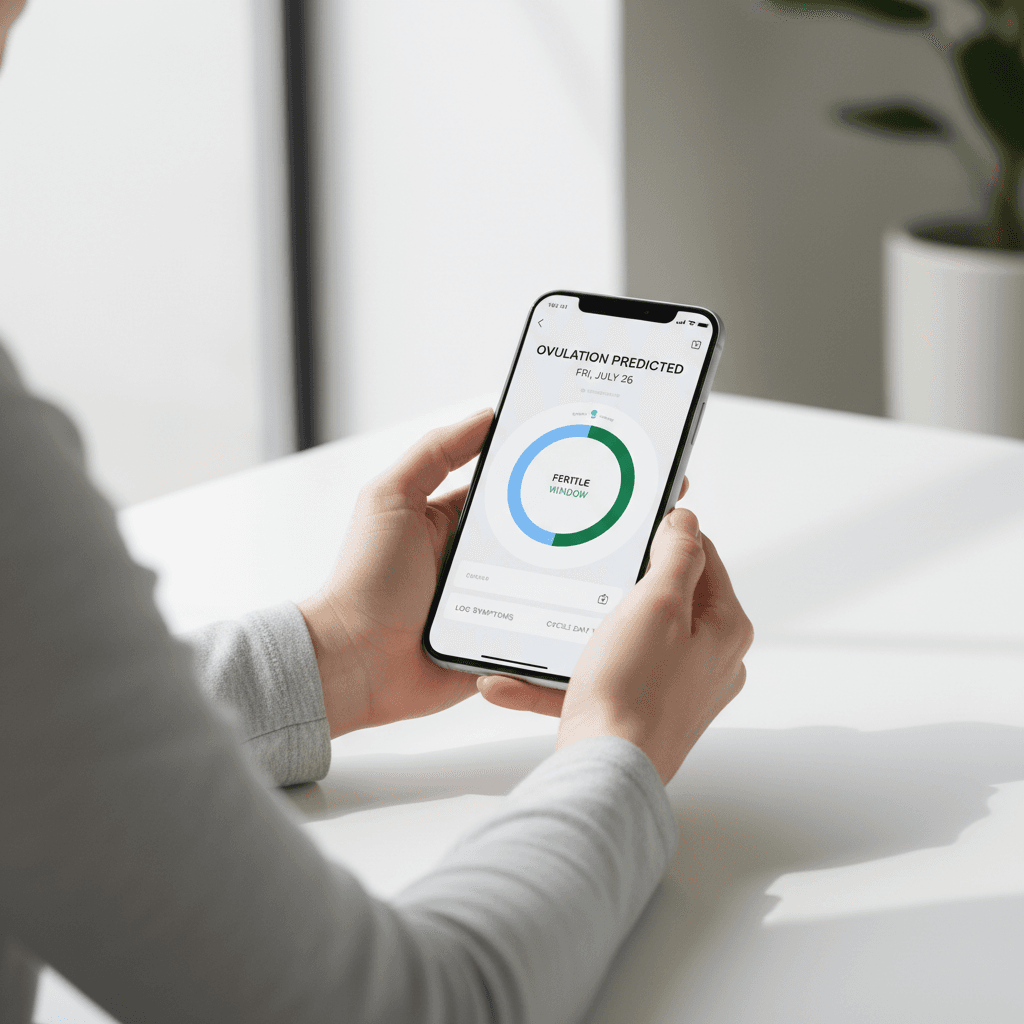 Fertility tracking app on smartphone screen