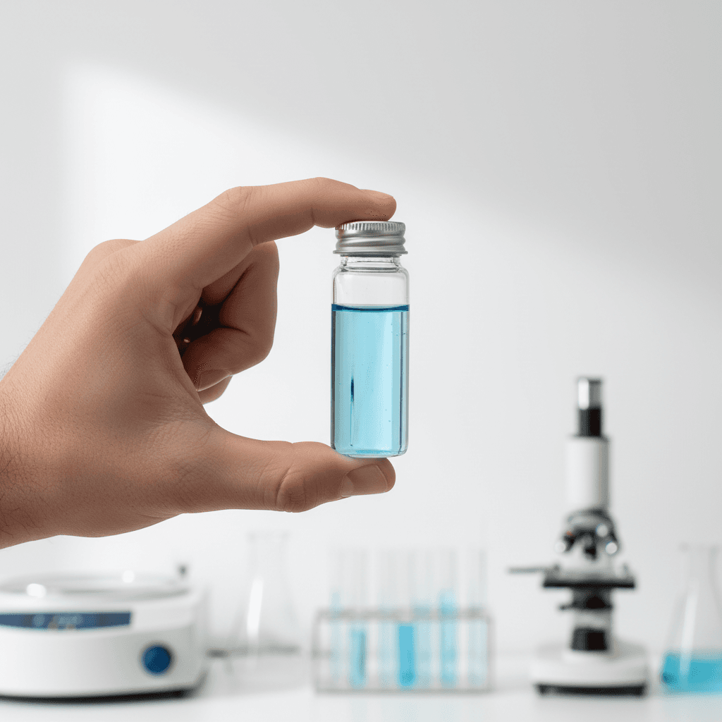 Sample container representing sperm health testing and analysis